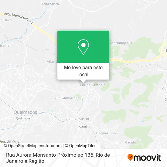 Rua Aurora Monsanto Próximo ao 135 mapa