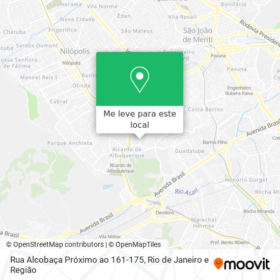 Rua Alcobaça Próximo ao 161-175 mapa