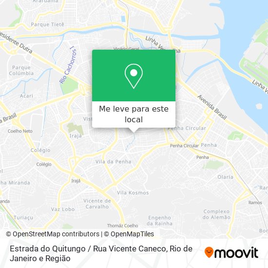 Estrada do Quitungo / Rua Vicente Caneco mapa