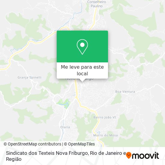 Sindicato dos Texteis Nova Friburgo mapa