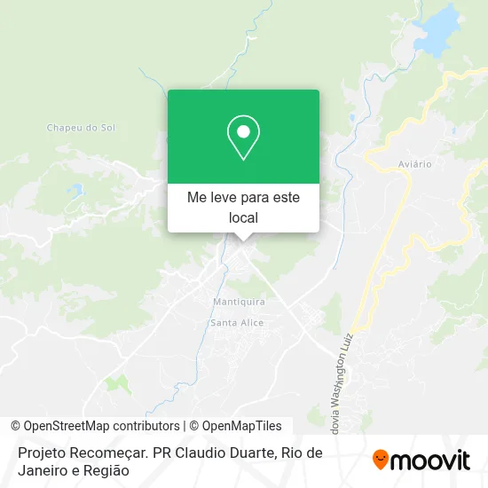 Projeto Recomeçar. PR Claudio Duarte mapa