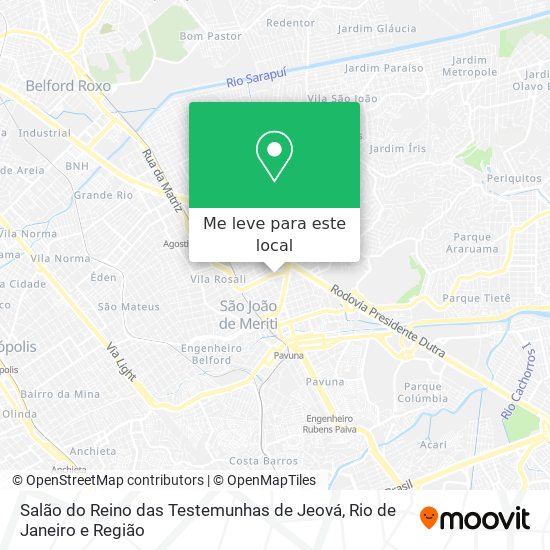 Salão do Reino das Testemunhas de Jeová mapa