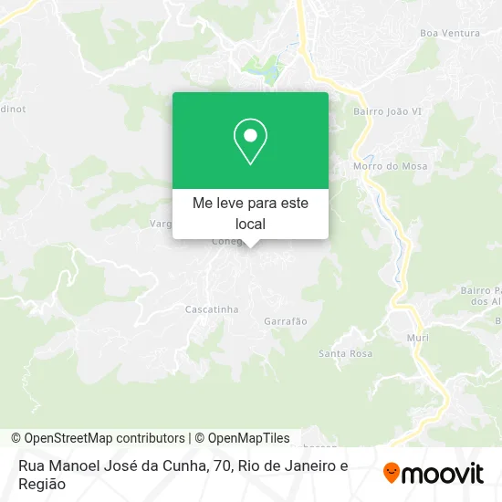 Rua Manoel José da Cunha, 70 mapa