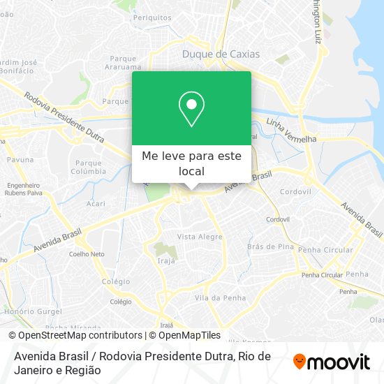 Avenida Brasil / Rodovia Presidente Dutra mapa