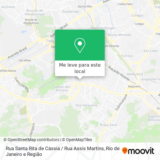 Rua Santa Rita de Cássia / Rua Assis Martins mapa