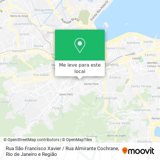 Rua São Francisco Xavier / Rua Almirante Cochrane mapa