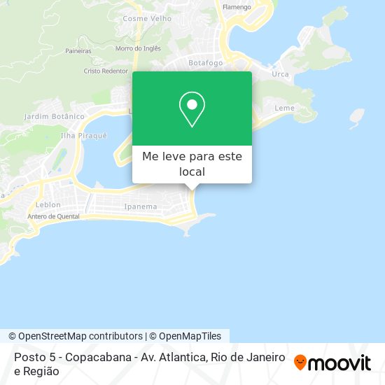 Posto 5 - Copacabana - Av. Atlantica mapa
