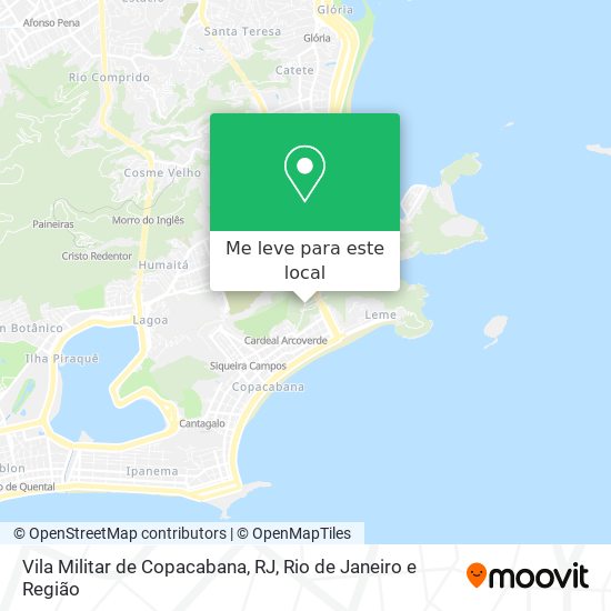 Vila Militar de Copacabana, RJ mapa