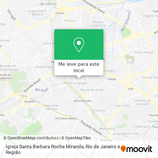 Igreja Santa Barbara Rocha Miranda mapa