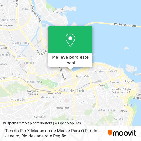 Taxi do Rio X Macae ou de Macaé Para O Rio de Janeiro mapa