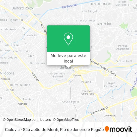 Ciclovia - São João de Meriti mapa