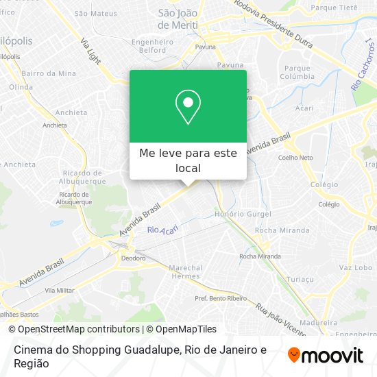 Cinema do Shopping Guadalupe mapa
