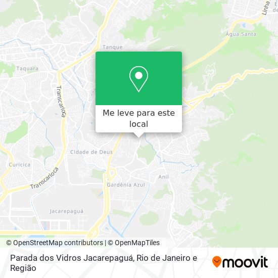 Parada dos Vidros Jacarepaguá mapa