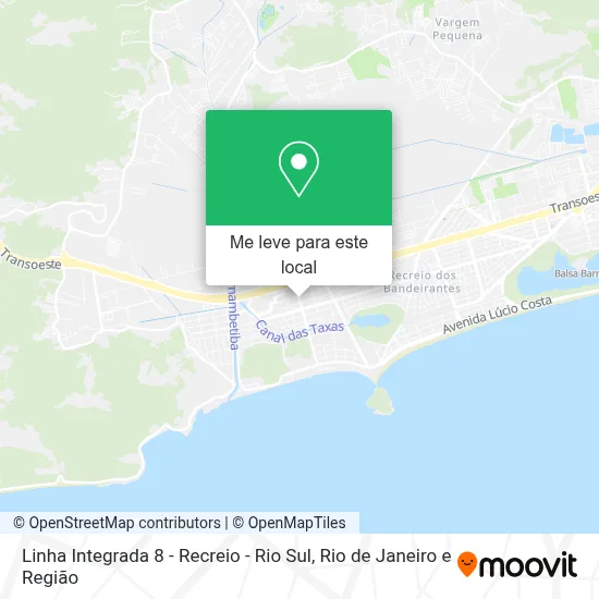 Linha Integrada 8 - Recreio - Rio Sul mapa