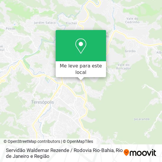 Servidão Waldemar Rezende / Rodovia Rio-Bahia mapa