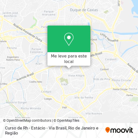 Curso de Rh - Estácio - Via Brasil mapa