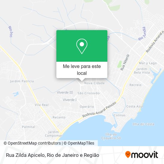 Rua Zilda Apicelo mapa