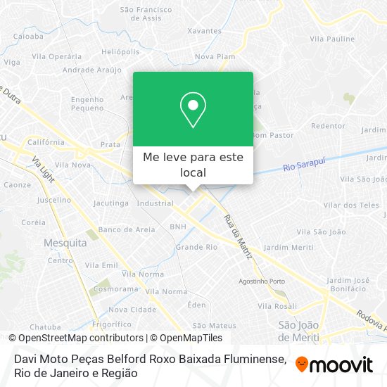 Davi Moto Peças Belford Roxo Baixada Fluminense mapa