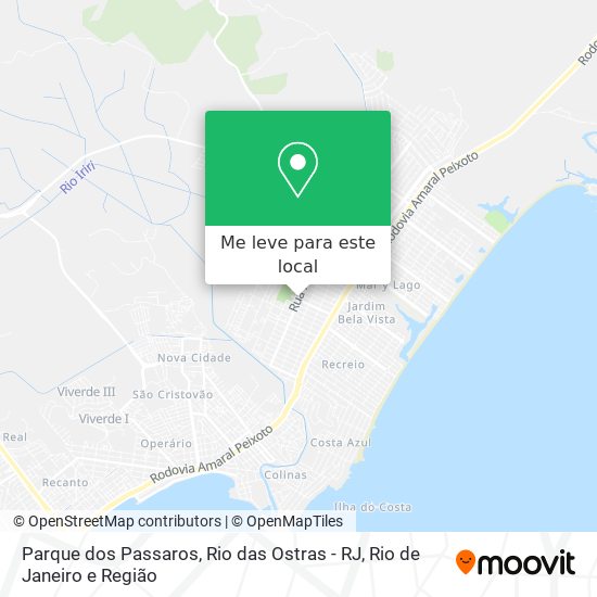 Parque dos Passaros, Rio das Ostras - RJ mapa