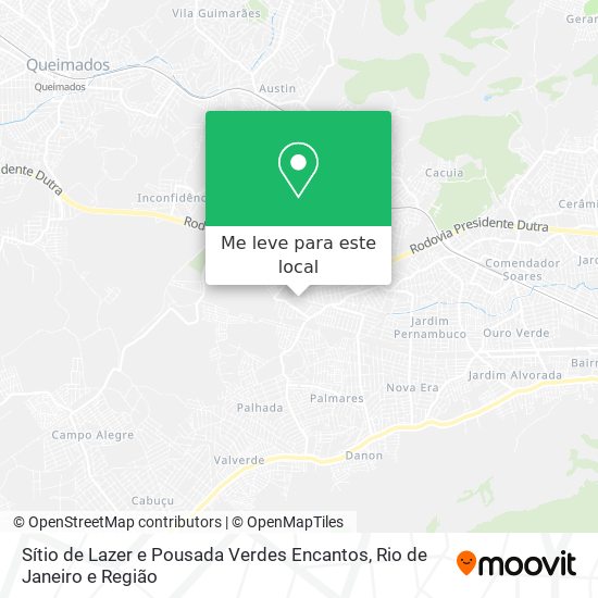 Sítio de Lazer e Pousada Verdes Encantos mapa