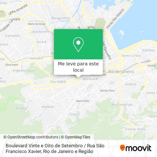 Boulevard Vinte e Oito de Setembro / Rua São Francisco Xavier mapa