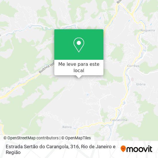 Estrada Sertão do Carangola, 316 mapa