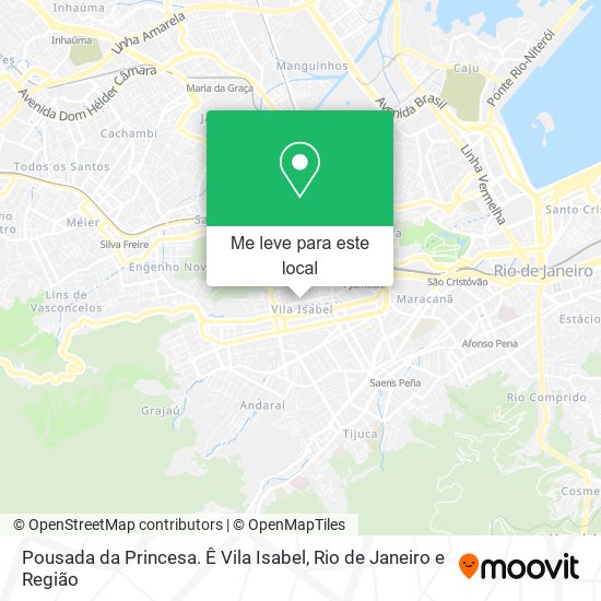 Pousada da Princesa. Ê Vila Isabel mapa