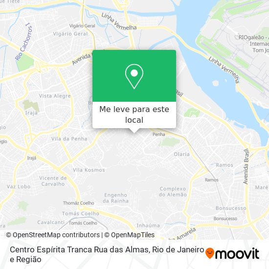 Centro Espírita Tranca Rua das Almas mapa