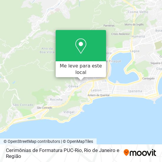 Cerimônias de Formatura PUC-Rio mapa