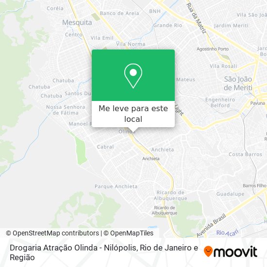 Drogaria Atração Olinda - Nilópolis mapa