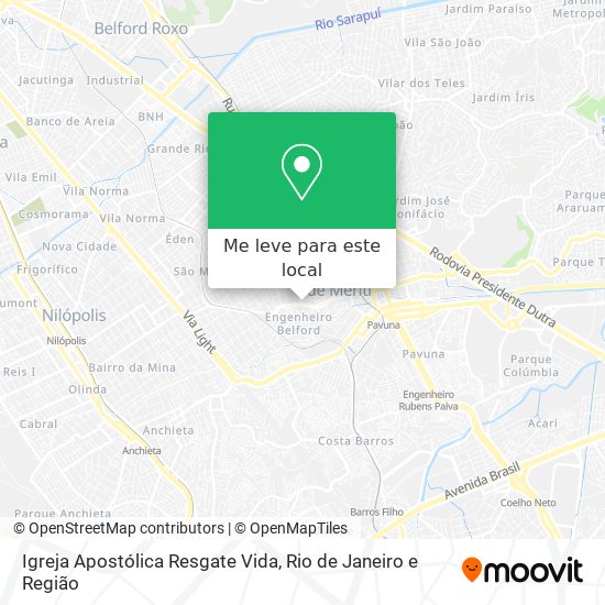 Igreja Apostólica Resgate Vida mapa