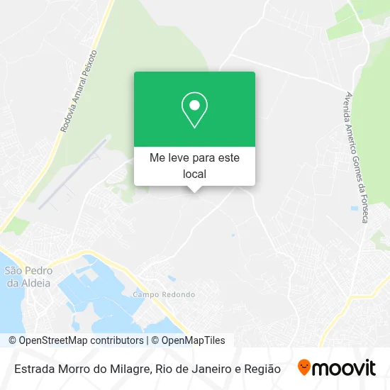 Estrada Morro do Milagre mapa