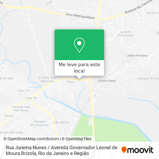 Rua Jurema Nunes / Avenida Governador Leonel de Moura Brizola mapa