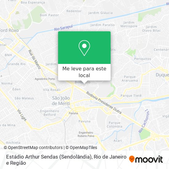 Estádio Arthur Sendas (Sendolândia) mapa