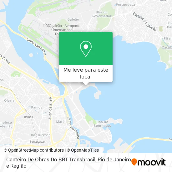Canteiro De Obras Do BRT Transbrasil mapa