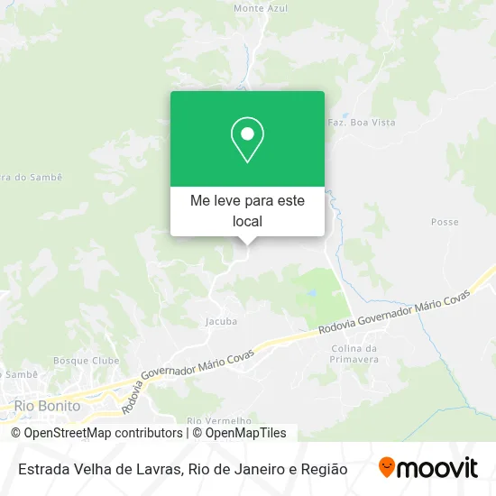 Estrada Velha de Lavras mapa