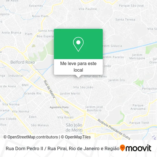 Rua Dom Pedro II / Rua Pirai mapa