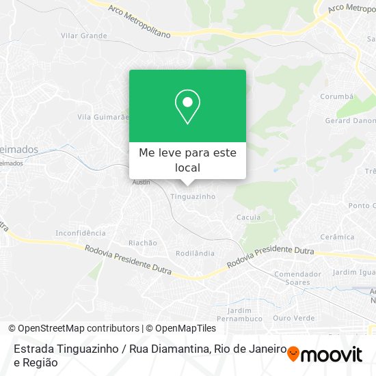 Estrada Tinguazinho / Rua Diamantina mapa