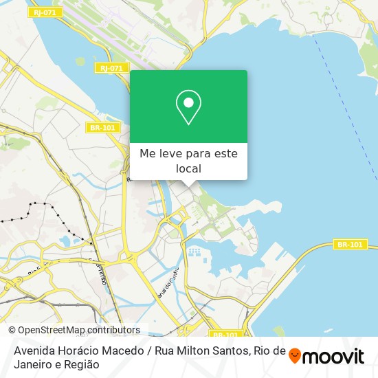 Avenida Horácio Macedo / Rua Milton Santos mapa