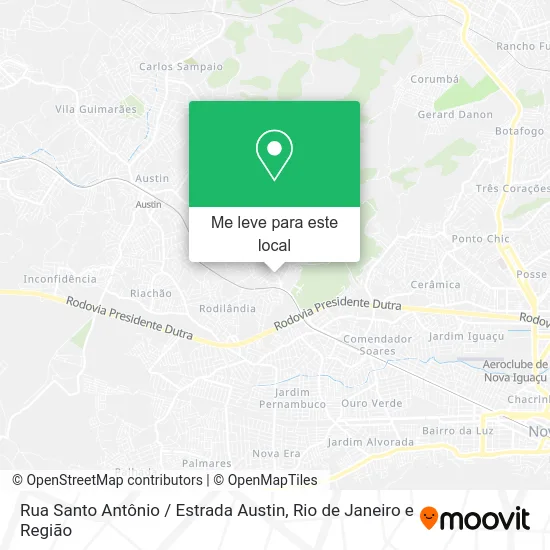 Rua Santo Antônio / Estrada Austin mapa