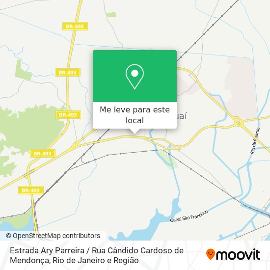 Estrada Ary Parreira / Rua Cândido Cardoso de Mendonça mapa