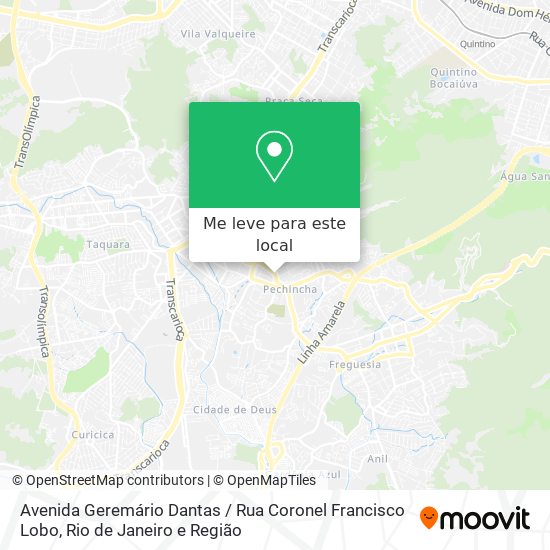 Avenida Geremário Dantas / Rua Coronel Francisco Lobo mapa