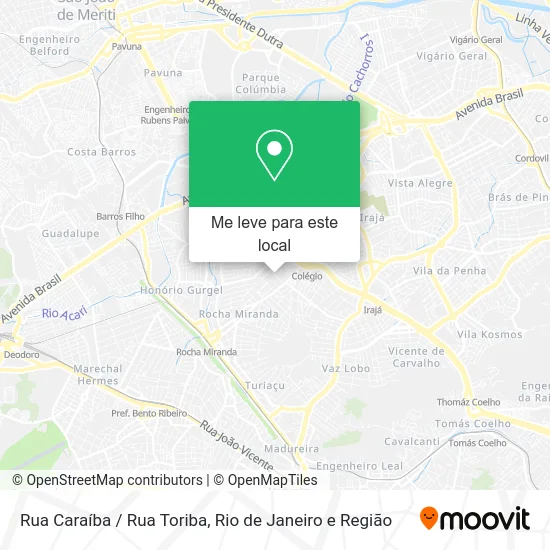 Rua Caraíba / Rua Toriba mapa