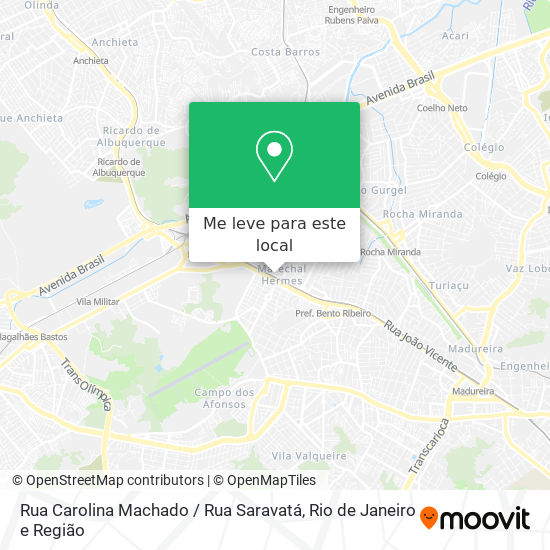 Rua Carolina Machado / Rua Saravatá mapa