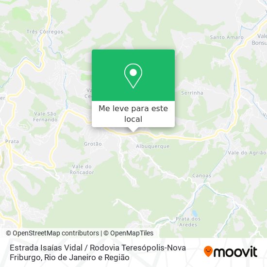 Estrada Isaías Vidal / Rodovia Teresópolis-Nova Friburgo mapa