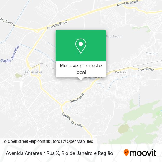 Avenida Antares / Rua X mapa