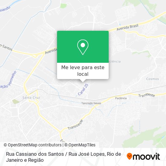 Rua Cassiano dos Santos / Rua José Lopes mapa