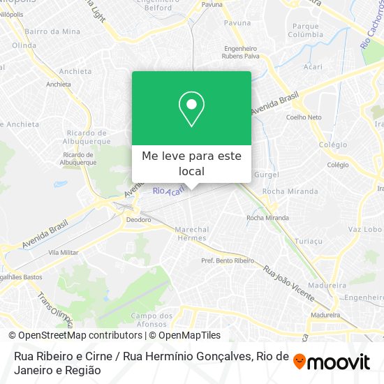 Rua Ribeiro e Cirne / Rua Hermínio Gonçalves mapa