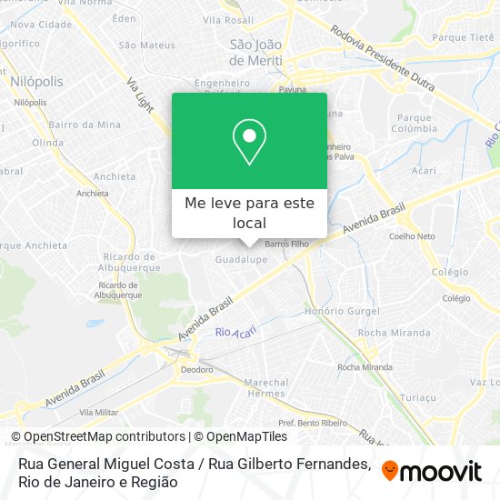 Rua General Miguel Costa / Rua Gilberto Fernandes mapa