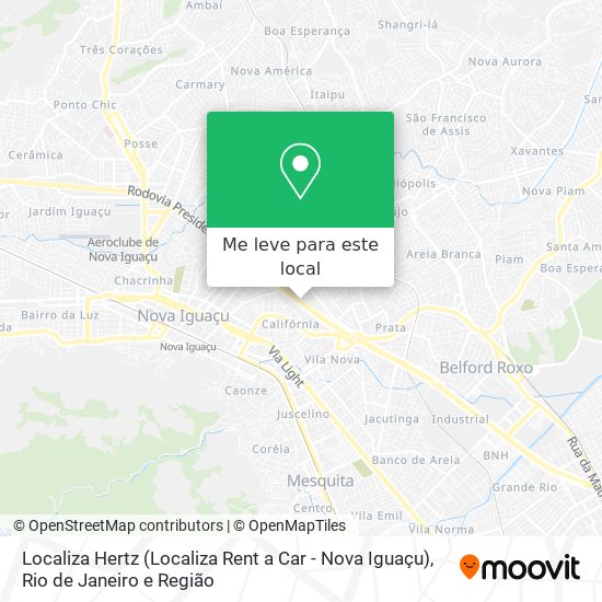 Localiza Hertz (Localiza Rent a Car - Nova Iguaçu) mapa